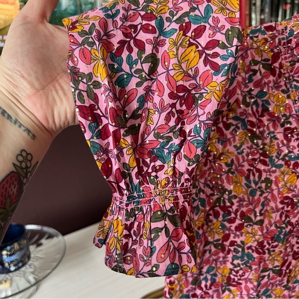 Talbots Ruffle Top - Gathered Leaves Medium - Picture 6 of 9